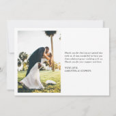 Einfache moderne 2-Foto-Hochzeit Dankeskarte (Rückseite)