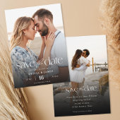 Einfache moderne 2-Foto Hochzeit Sichern Sie das D Save The Date