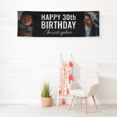Einfache Moderne 2 Foto Script Happy Birthday Part Banner (Insitu)