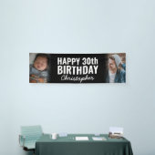 Einfache Moderne 2 Foto Script Happy Birthday Part Banner (Messeveranstaltung)