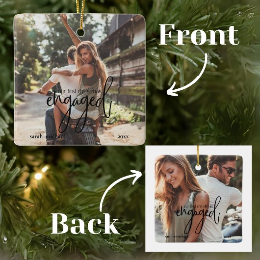 Einfache Moderne 2 Foto Unser erstes Weihnachtsfes Keramikornament