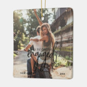 Einfache Moderne 2 Foto Unser erstes Weihnachtsfes Keramikornament (Links)