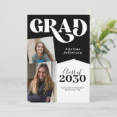 Einfache moderne 2-Graduierte Fotos Schwarzer Absc Ankündigung (Stehend Vorderseite)