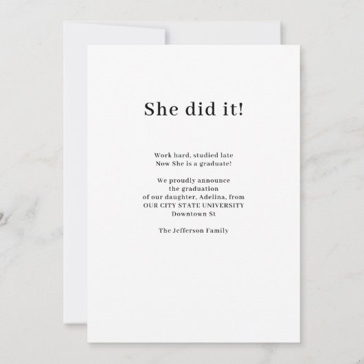 Einfache moderne 2-Graduierte Fotos Schwarzer Absc Ankündigung (Rückseite)