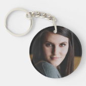 Einfache moderne 2-seitige Foto-Gedenkstätte Schlüsselanhänger (Vorderseite)