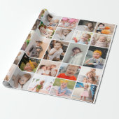 Einfache moderne 30-Foto Collage Geschenkpapier (Ungerollt)