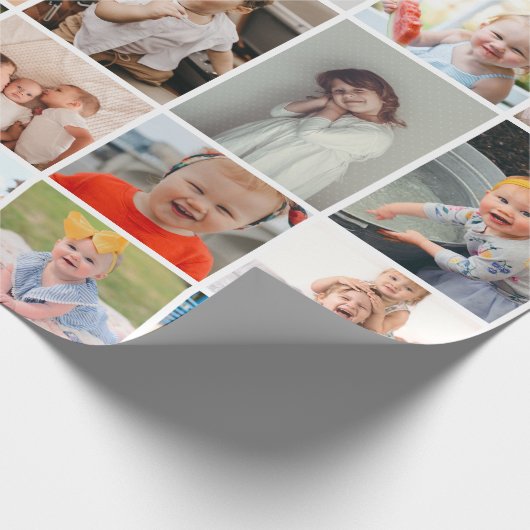 Einfache moderne 30-Foto Collage Geschenkpapier (Ecke)