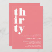 Einfache Moderne 30. Geburtstag Einladung (Vorne/Hinten)