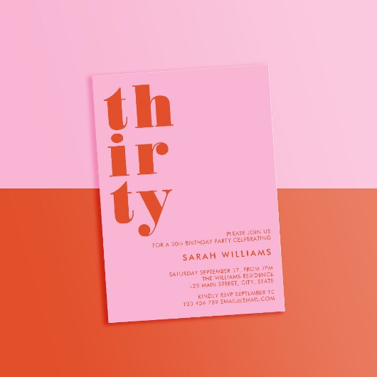 Einfache Moderne 30. Geburtstag Einladung