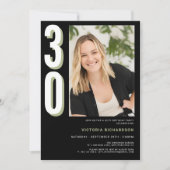 Einfache Moderne 30. Geburtstag Einladung (Vorderseite)