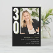Einfache Moderne 30. Geburtstag Einladung (Stehend Vorderseite)