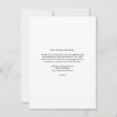 Einfache moderne 3 Foto Collage Baby Foto Dankeskarte (Rückseite)