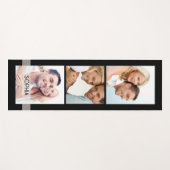 Einfache moderne 3-Foto-Collage Name Personalisier Yogamatte (Vorderseite (Horizontal))