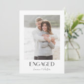 Einfache moderne 3-Foto-Script-Engagement-Partei Ankündigung (Stehend Vorderseite)