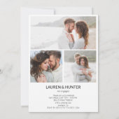 Einfache moderne 3-Foto-Script-Engagement-Partei Ankündigung (Rückseite)