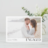 Einfache moderne 3-Foto-Script-Engagement-Partei Ankündigung (Stehend Vorderseite)