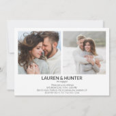 Einfache moderne 3-Foto-Script-Engagement-Partei Ankündigung (Rückseite)