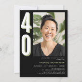 Einfache Moderne 40. Geburtstag Einladung (Vorderseite)