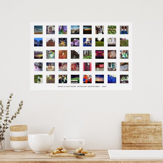 Einfache moderne 40-Quadratmeter-Fotos Memory Coll Poster (Küche)