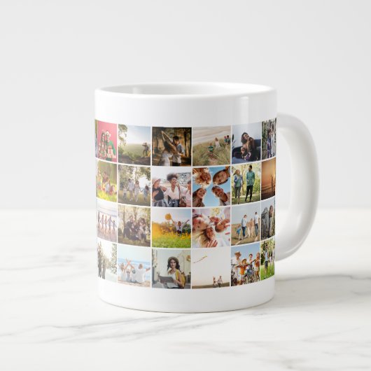 Einfache moderne 48 FotoCollage Jumbo-Tasse (Vorderseite Rechts)