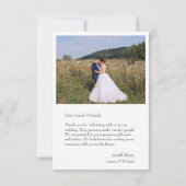 Einfache moderne 4-Foto Hochzeit Dankeschön-Karte Dankeskarte (Rückseite)