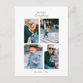 Einfache moderne 4 Fotos kundenspezifisch zusammen Feiertagspostkarte