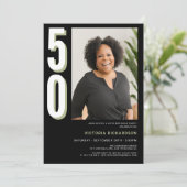 Einfache Moderne 50. Geburtstag Einladung (Stehend Vorderseite)