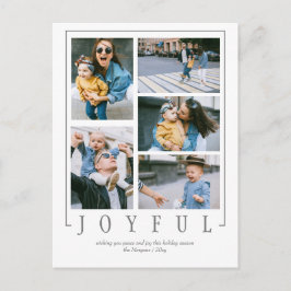 Einfache moderne 5 Fotos kundenspezifisch zusammen Feiertagspostkarte