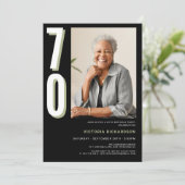 Einfache Moderne 70. Geburtstag Einladung (Stehend Vorderseite)
