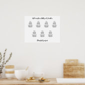 Einfache moderne 7-Tisch-Sitzkarte Poster (Küche)