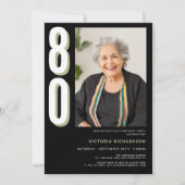 Einfache Moderne 80. Geburtstag Einladung (Vorderseite)