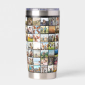 Einfache moderne 84-Foto Collage Thermobecher (Rückseite)