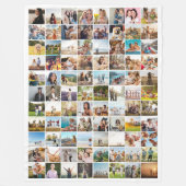 Einfache moderne 88-Foto Collage Fleecedecke (Vorderseite)