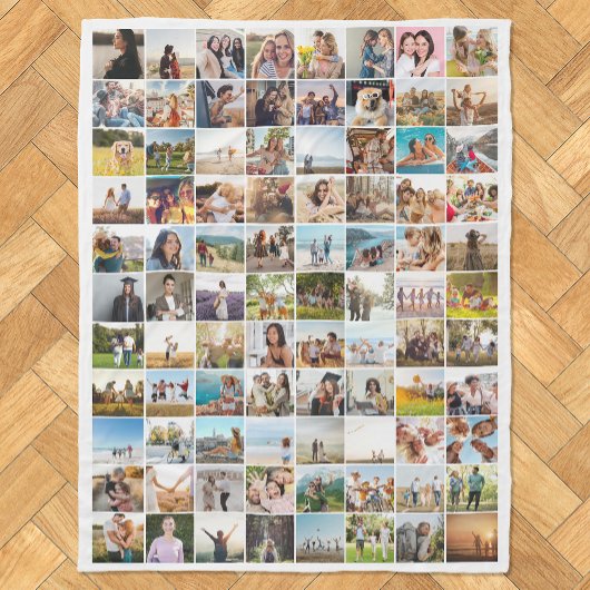 Einfache moderne 88-Foto Collage Fleecedecke