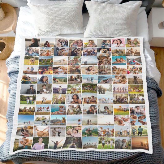 Einfache moderne 88-Foto Collage Fleecedecke