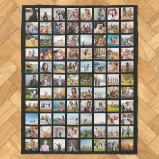 Einfache moderne 88-Foto Collage Fleecedecke