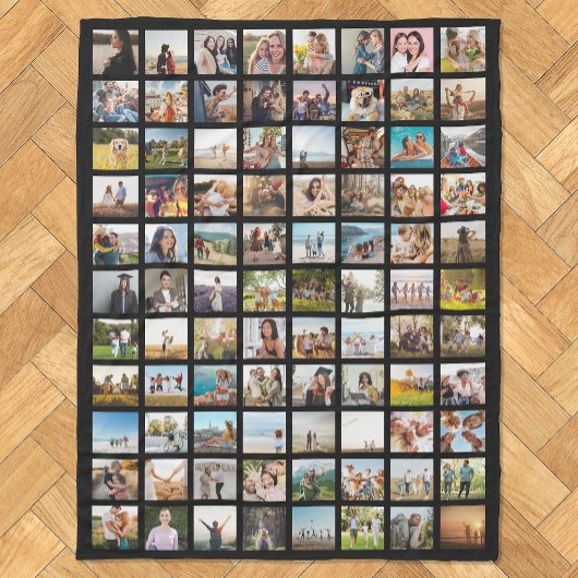 Einfache moderne 88-Foto Collage Fleecedecke