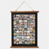 Einfache moderne 88-Foto Collage Wandteppich Mit Holzrahmen (Vorderseite)