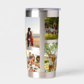 Einfache moderne 8-Foto Collage Thermobecher (Links)