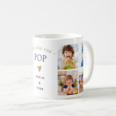 Einfache moderne 8-Foto Collage Wir Liebe Sie Pop Kaffeetasse (VorderseiteRechts)