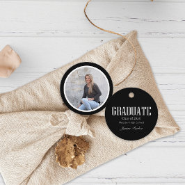 Einfache moderne Abschluss aus schwarzem Foto Geschenkanhänger