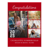 Einfache moderne Abschluss-Collage 2025 Poster (Vorderseite)