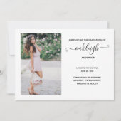 Einfache Moderne Abschluss mit 2 Fotos Ankündigung (Rückseite)