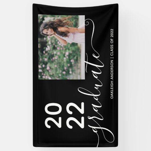 Einfache Moderne Abschluss mit 2 Fotos Banner (Vertikal)