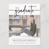 Einfache moderne Abschluss Postkarte (Vorderseite)