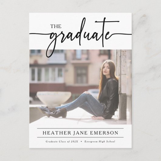 Einfache moderne Abschluss Postkarte (Vorderseite)