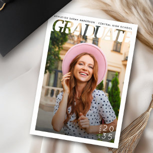 Einfache moderne Abschlussfoto-Abschlussfeier  Einladung