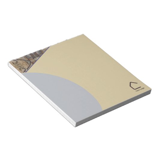 Einfache moderne Abstrakte Akzente Logo oder QR Co Notizblock (angewinkelt)