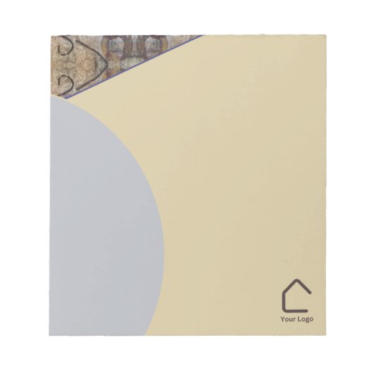 Einfache moderne Abstrakte Akzente Logo oder QR Co Notizblock (Vorderseite)