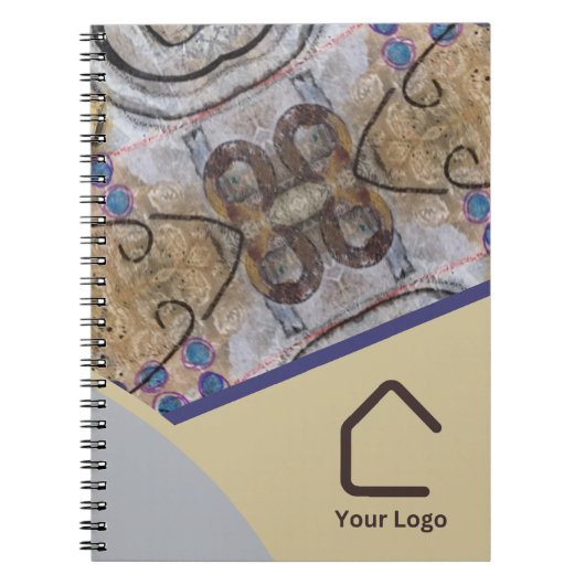 Einfache Moderne Abstrakte Akzente Logo oder QR-Co Notizblock (Vorderseite)